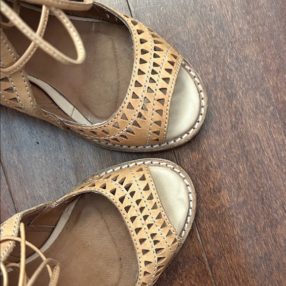 Jeffrey Campbell Stylish Cordillo Lace-Up Mule Tan Peep-Toe Heel, Size 5 - Picture 6 of 15